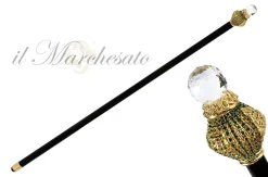 Sale Il Marchesato Splendido bastone da passeggio color smeraldo - Grande pietra Swarovsk