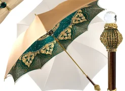 Clearance Il Marchesato Splendido Ombrello Color Crema Con Doppio Tessuto