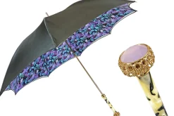 Sale Il Marchesato Splendido ombrello grigio con viola chiaro all'interno