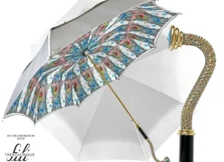 Online Il Marchesato Splendido ombrello grigio con design di anemoni "35fili"