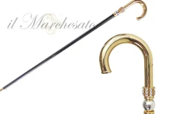 Fashion Il Marchesato Stick a piedi per l'uomo in ottone - 24k Gold placcati con sfera argentata