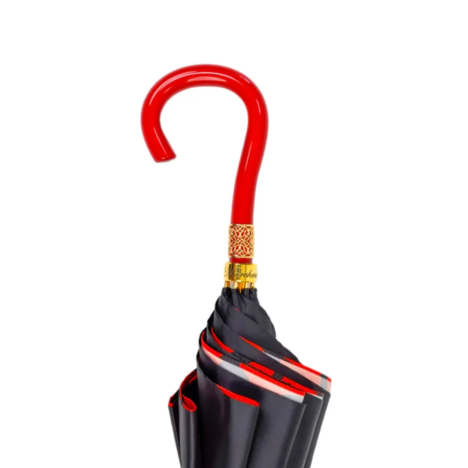 Fashion Il Marchesato Stylish Black and Red Umbrella