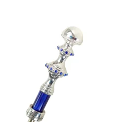 Discount Il Marchesato Stylish Grey & Blue Jacquard Umbrella - Silverplated handle