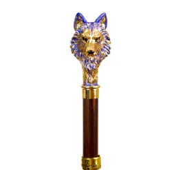 Online Il Marchesato Umbrella with Hand-Painted Golden Wolf