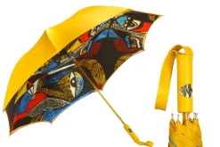 Sale Il Marchesato Umbrella with Painted Canvas Style Fabric - Leather handle