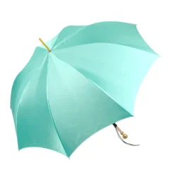 Hot Il Marchesato Wild Elegance: Teal Umbrella with Leopard Print and Green Crystal Hand