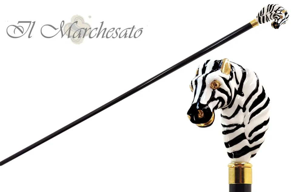 Best Il Marchesato Zebra smaltata - bastone da passeggio italiano